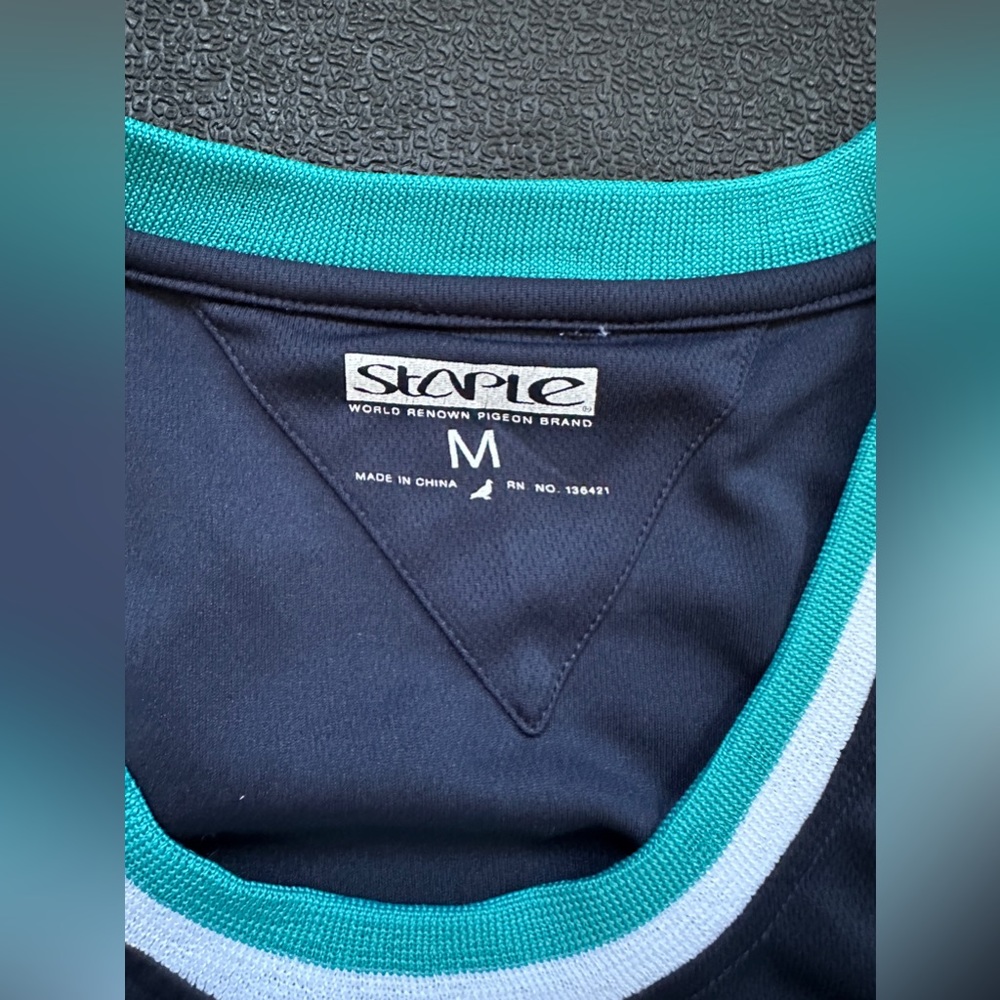 Staple Pigeon Basketball Jersey Tank Top Men’s Medium Black Teal - Picture 5 of 6